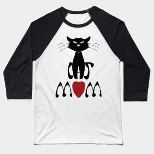 Cat Mom Art Noveau Style Baseball T-Shirt